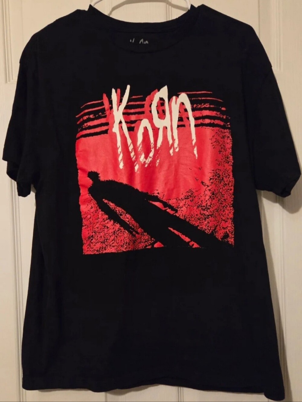 Korn Shadow Man Graphic Metal Rock Band T Shirt Black Mens Size Large